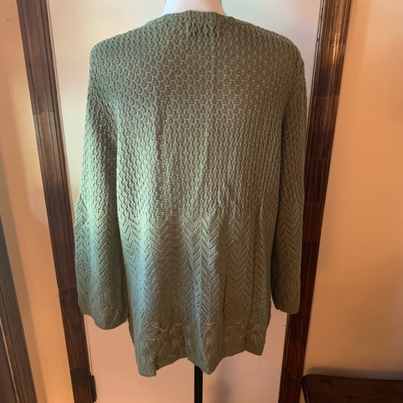ALFRED DUNNER Cardigan Green Eyelet Sweater Large - Picture 10 of 14